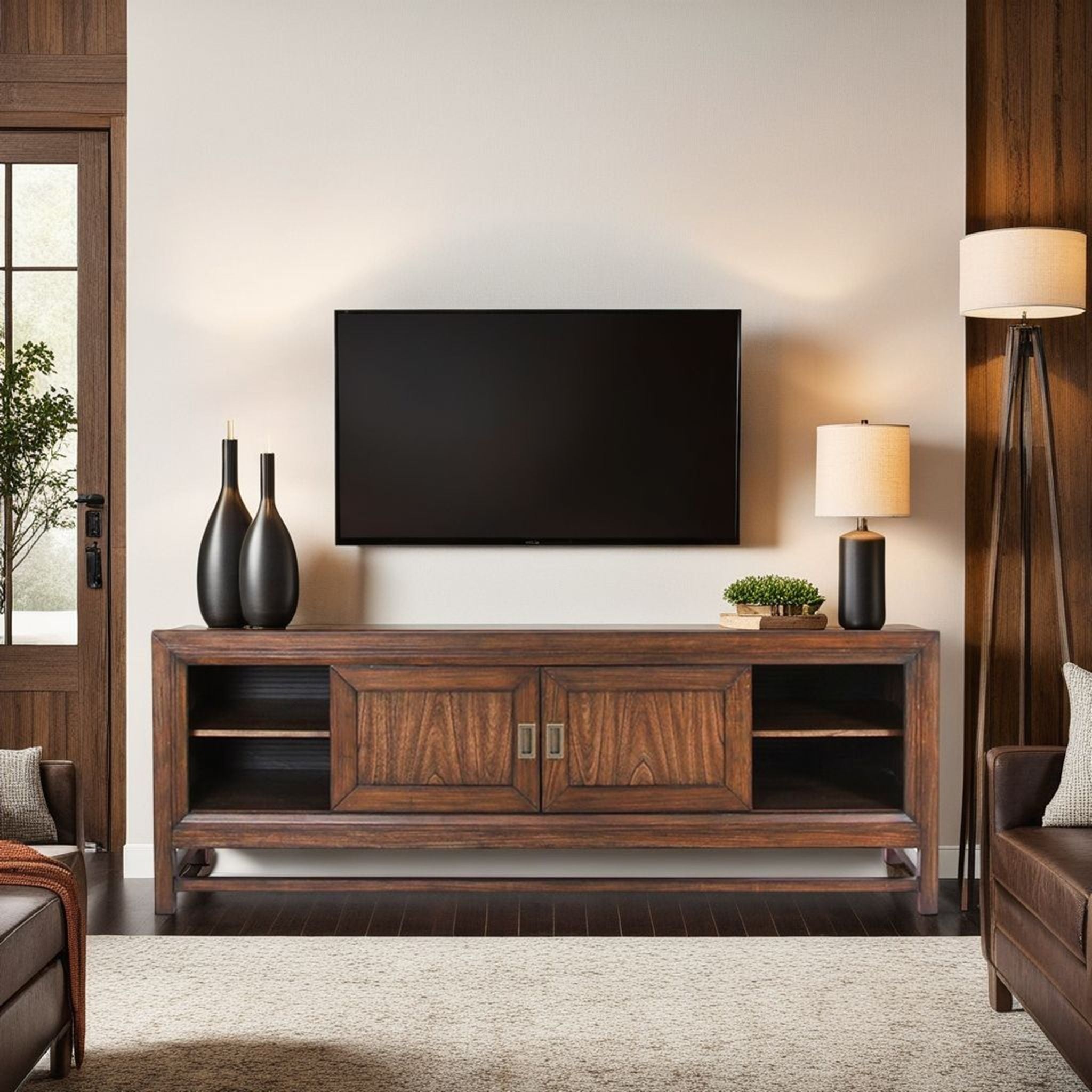 Branson - TV Stand Console, For TVs Up To 85", Two Tone - Brown