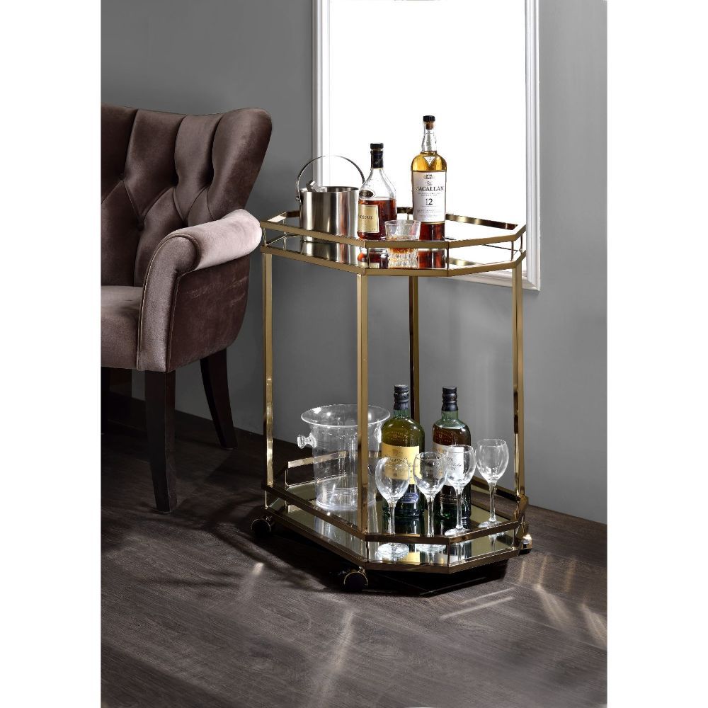 Lacole - Serving Cart - Mirrored & Champagne