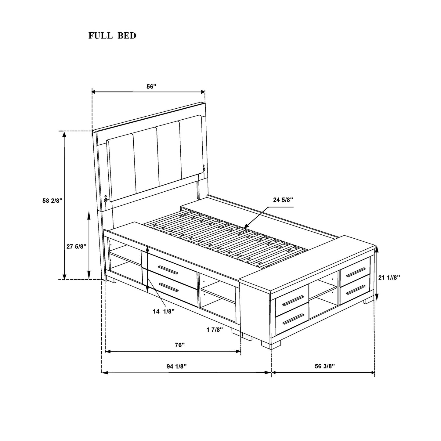 Emilia - Bed With Storage And LED Lighting