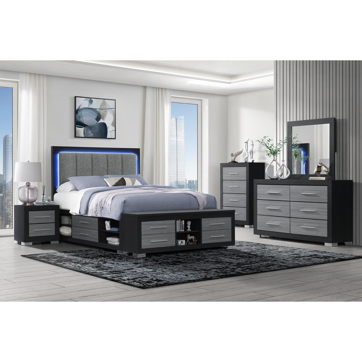 Emilia - Bed With Storage And LED Lighting
