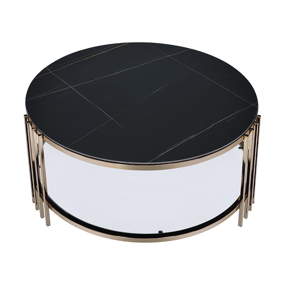 Zaidee - Coffee Table - Sintered Stone & Champagne