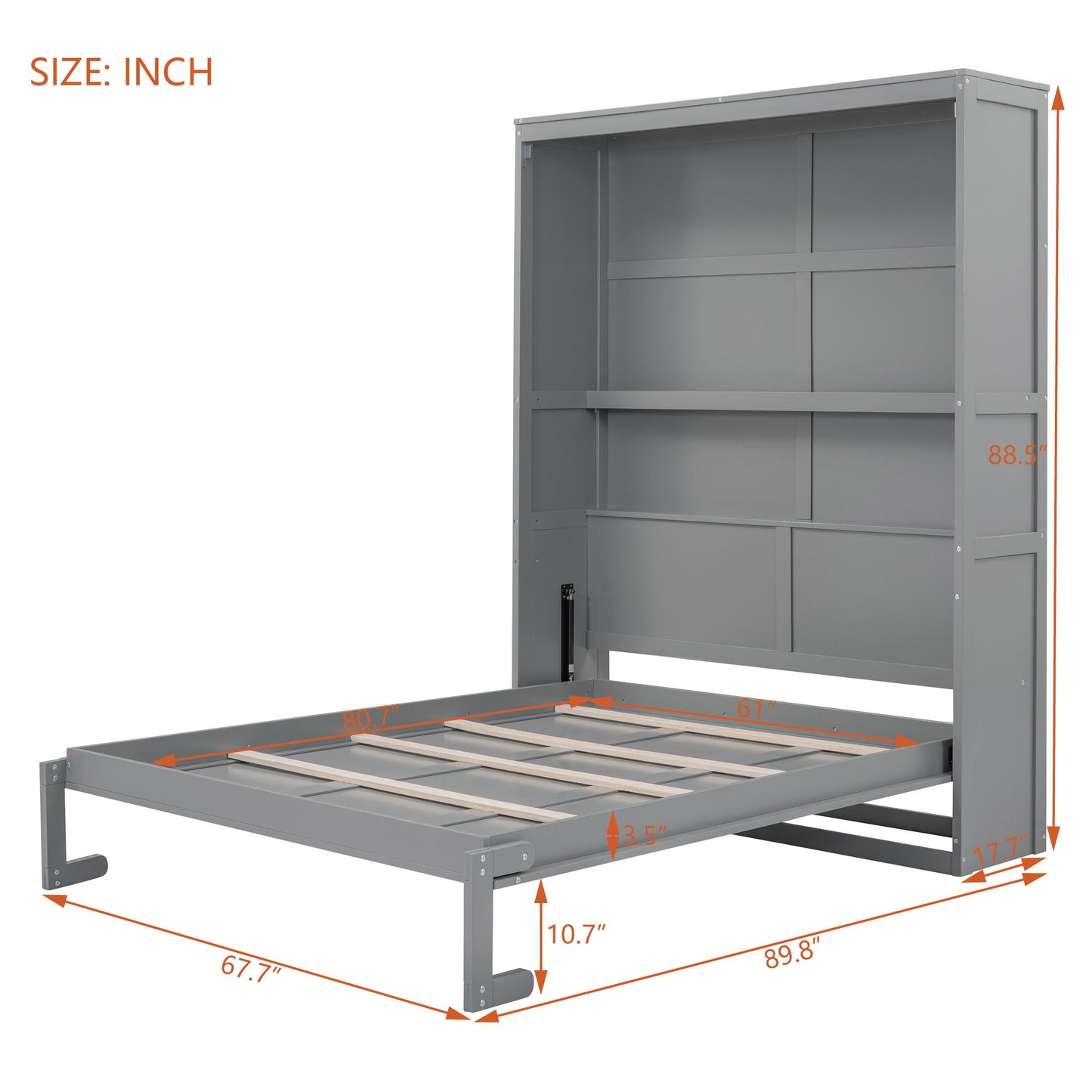 Murphy Wall Bed With Shelves, Space Saving