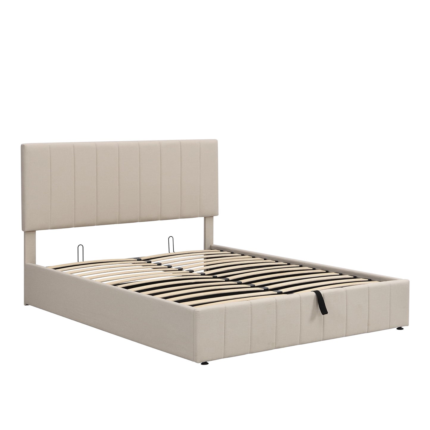 Elegant Upholstered Platform Bed With Hydraulic Storage System