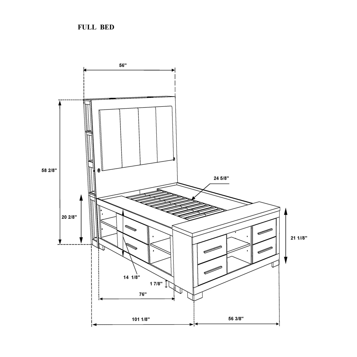 Messa - Bed With Storage Features And LED Lighting