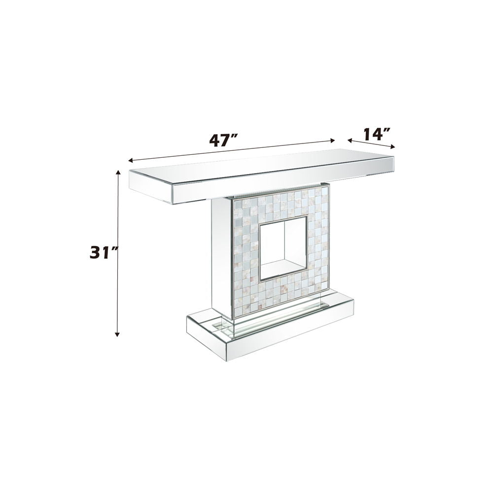 Nasa - 47" Console Table - Mirrored & Mother of Pearl