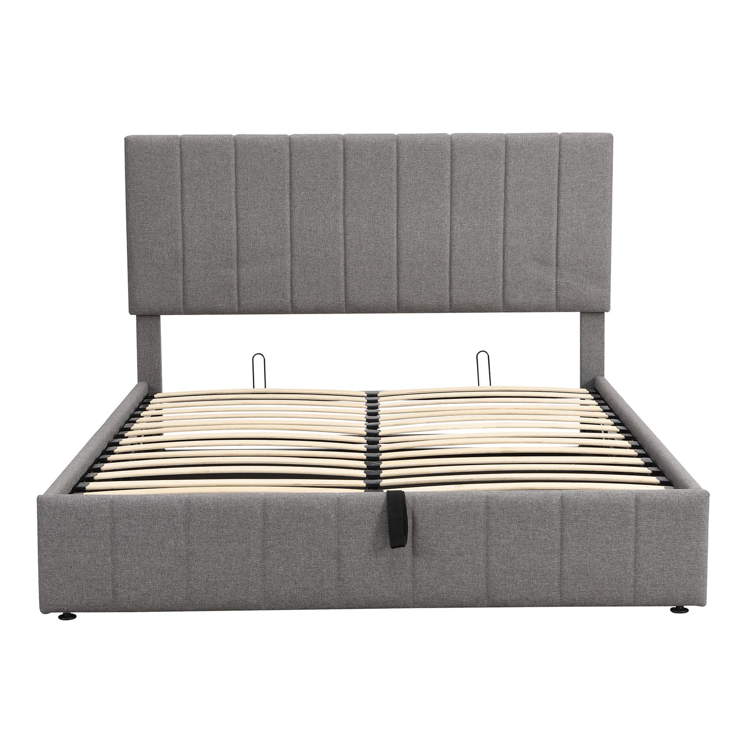 Elegant Upholstered Platform Bed With Hydraulic Storage System