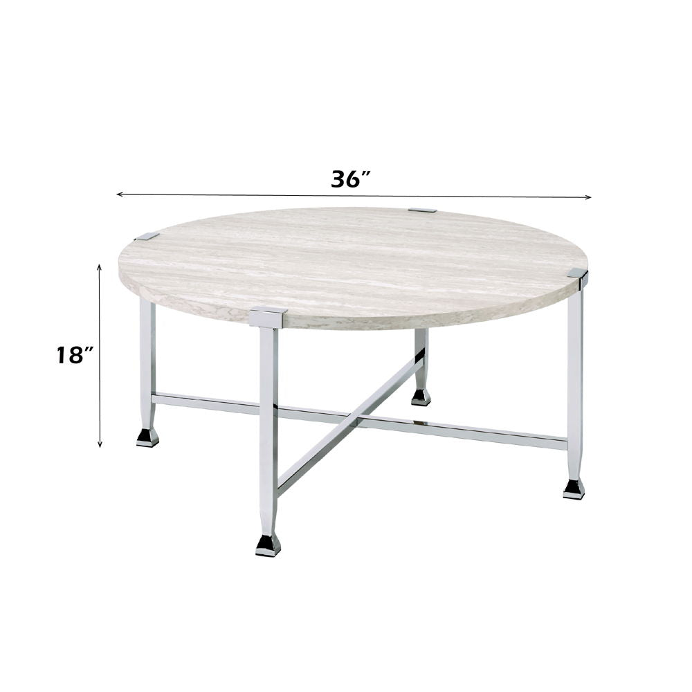 Brecon - Coffee Table - White Oak & Chrome