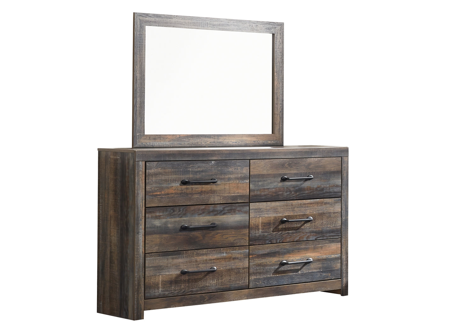 Drystan Panel Bed With 2 Storage Drawers With Mirrored Dresser, Chest And 2 Nightstands