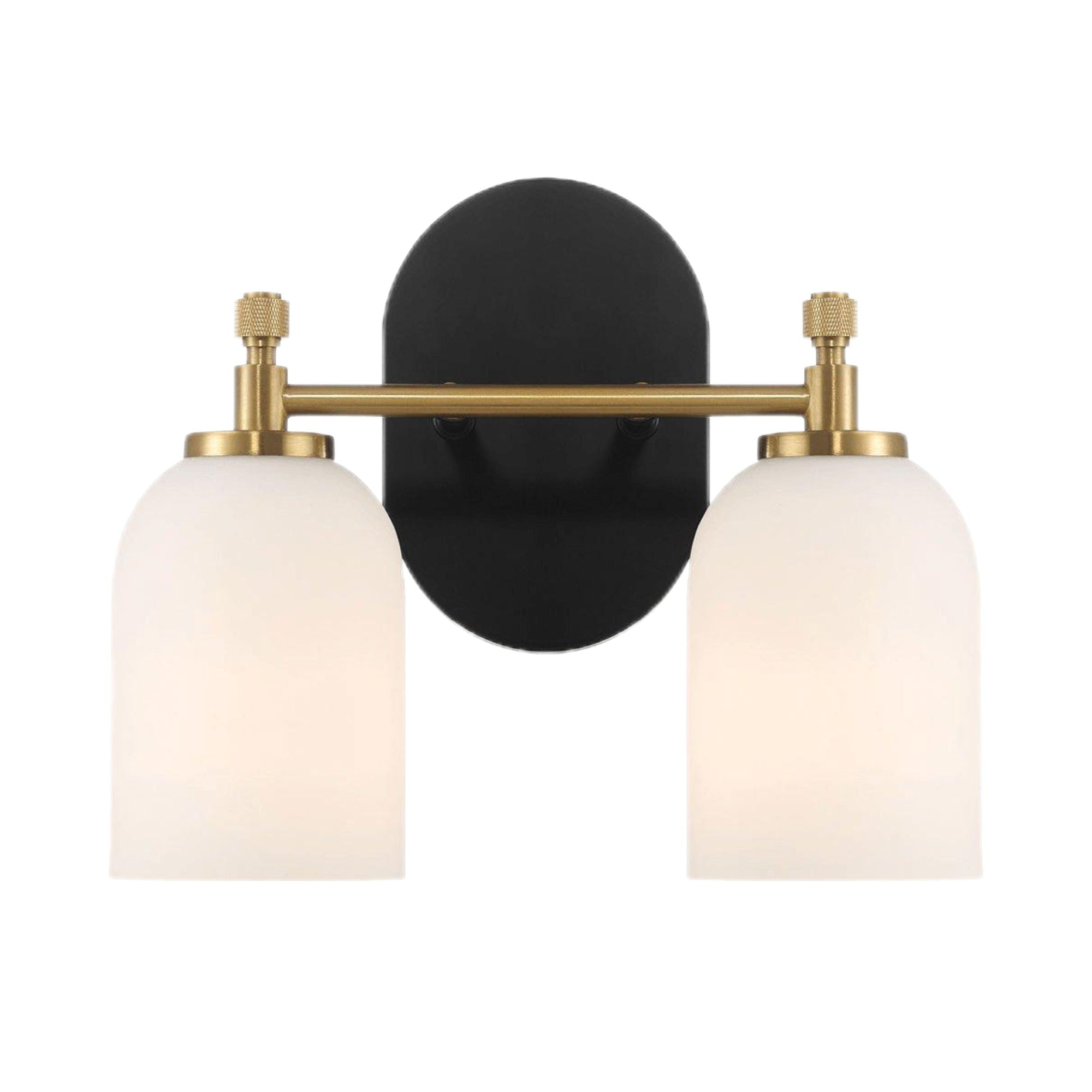 Vortex - 2 Lights Vanity In Traditional Style For Over Bathroom Mirror Wall Sconce - Black / Gold / White