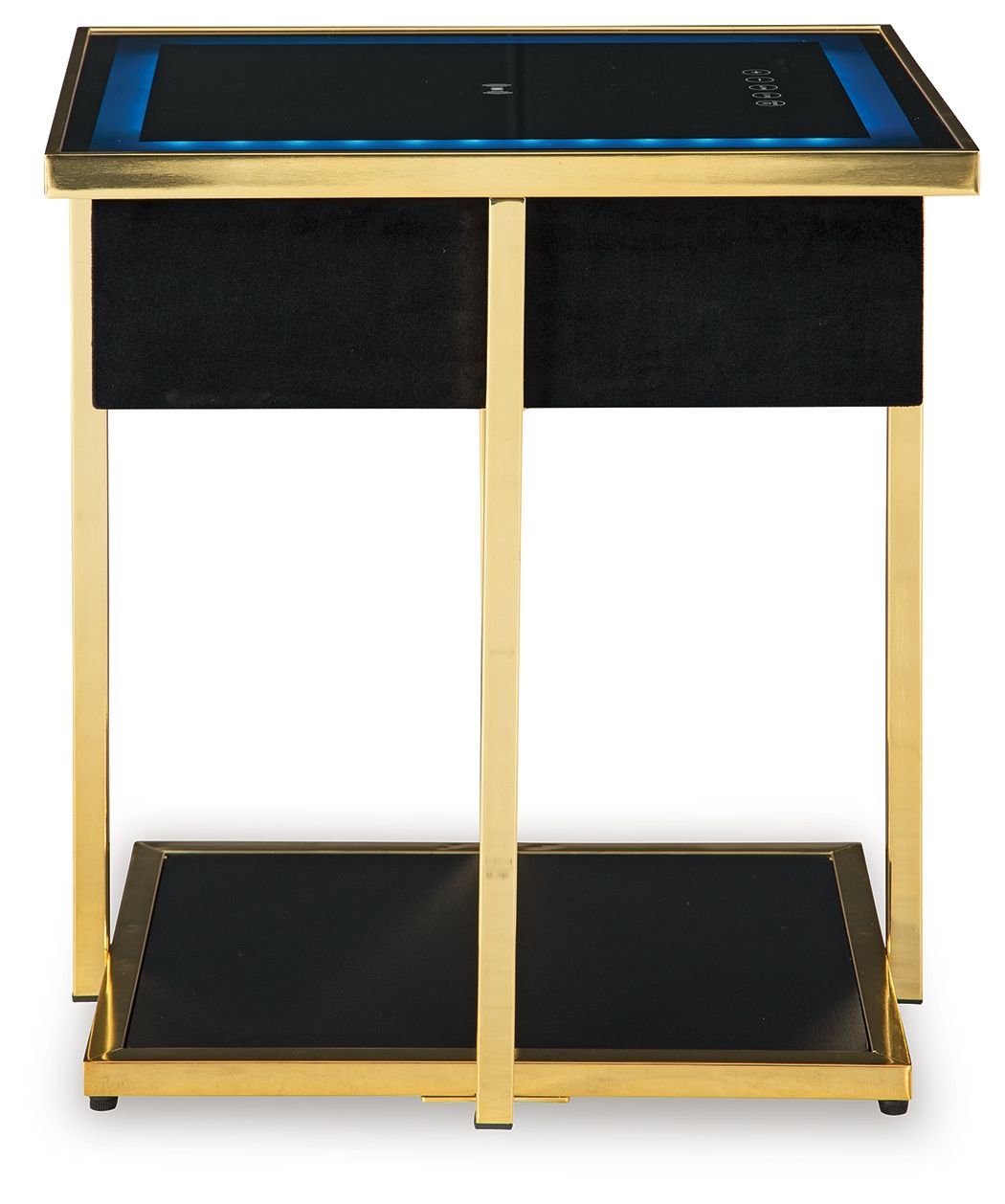 Rexwell - Accent Table With Speaker - Black / Gold Finish