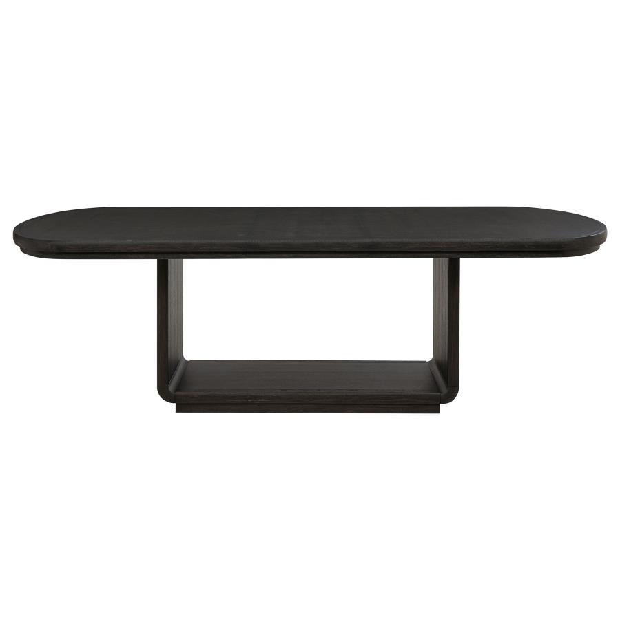 Leandro - 9 Piece Rectangular Dining Table Set - Cream / Burnished Black