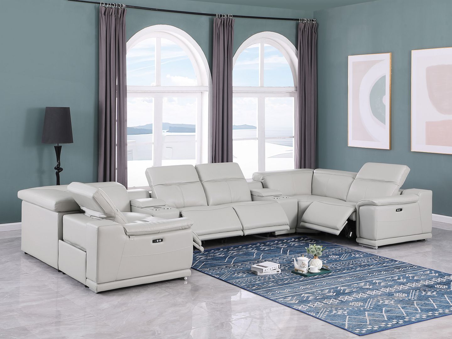 9762 - 8-Piece U-Shaped Sectional Sofa With 4 Power Recliner