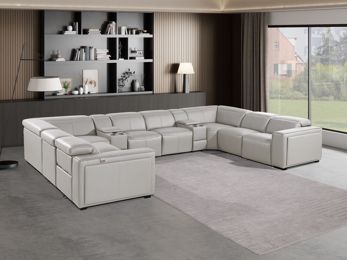1224 - 10-Piece U-Shaped Sectional Sofa In With 4 Power Recliners & Power Headrests