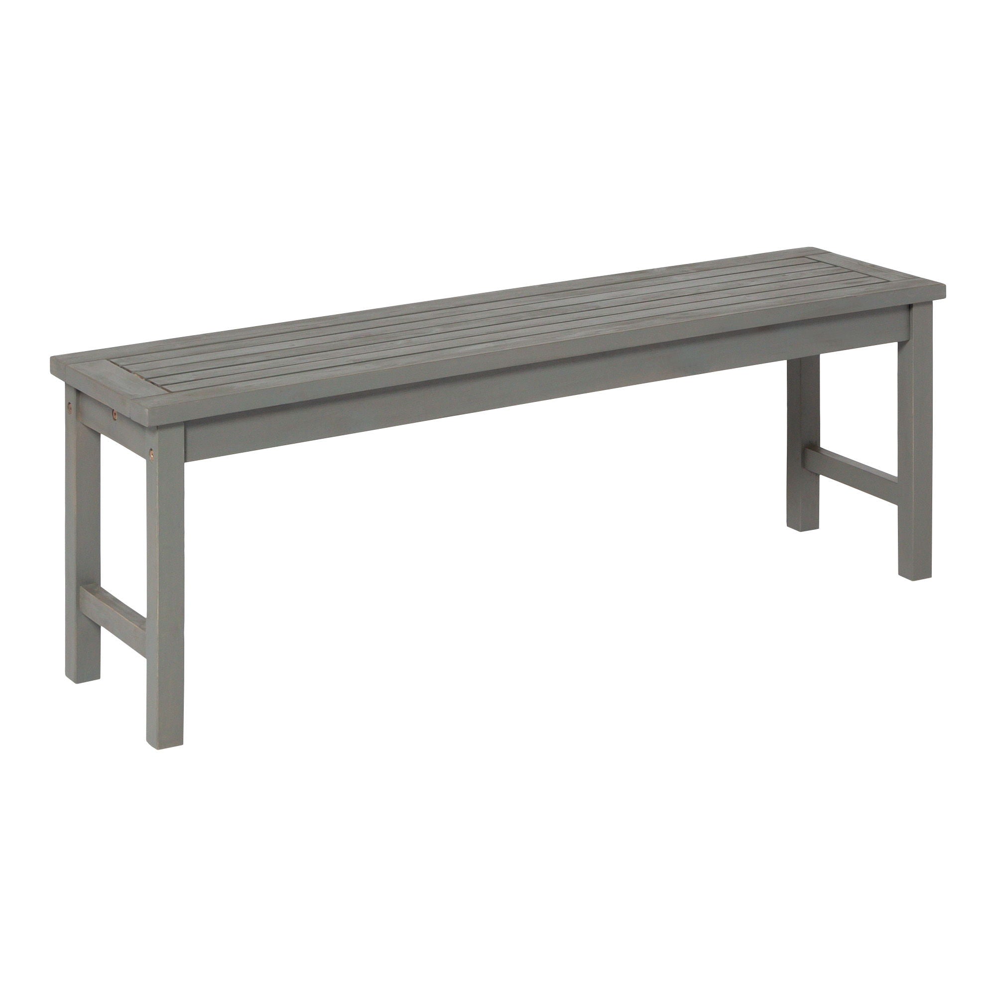 Modern Slat Top Solid Wood Patio Bench