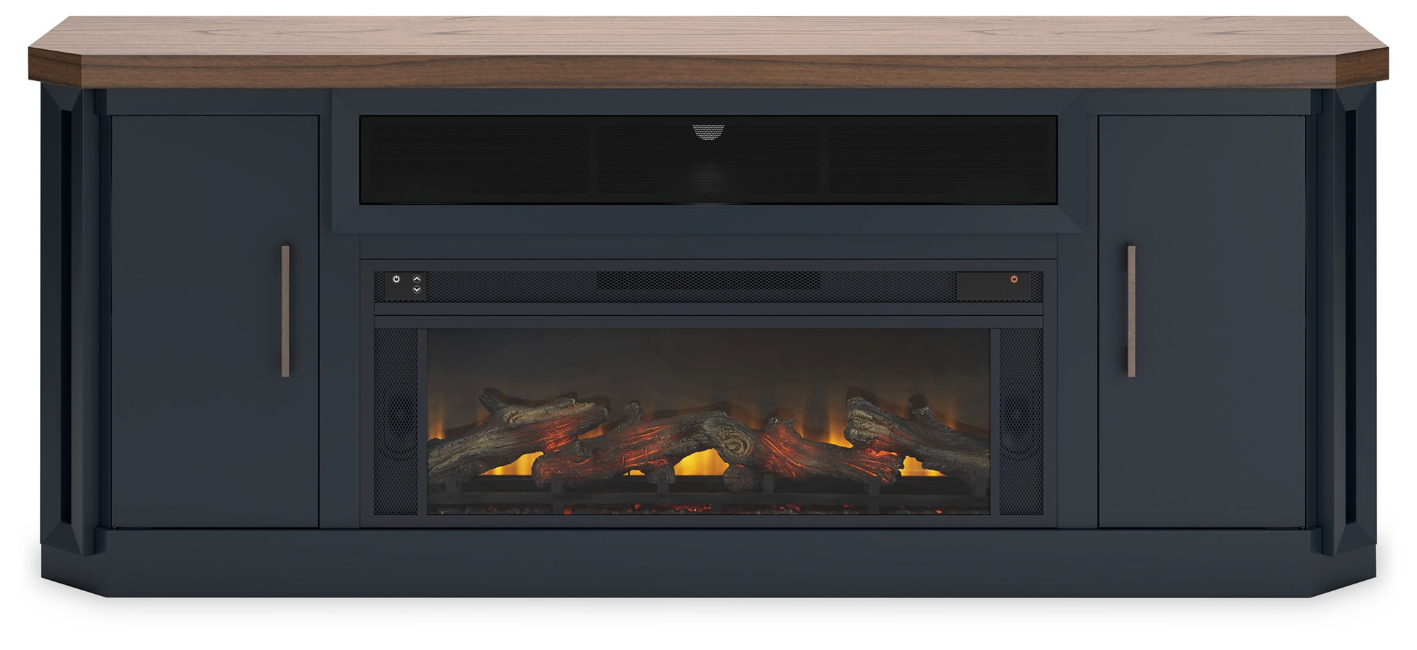 Landocken - 83" TV Stand With Electric Fireplace - Two-tone