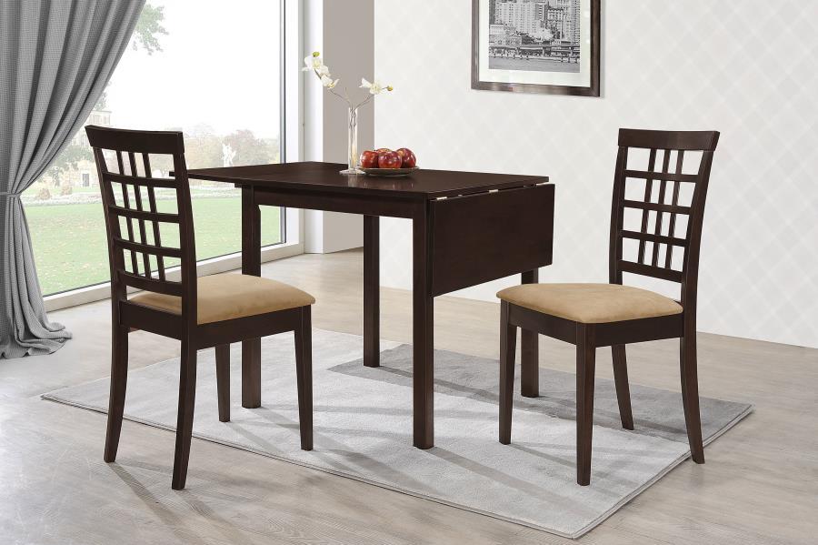 Kelso - 3 Piece Drop Leaf Dining Table Set - Cappuccino