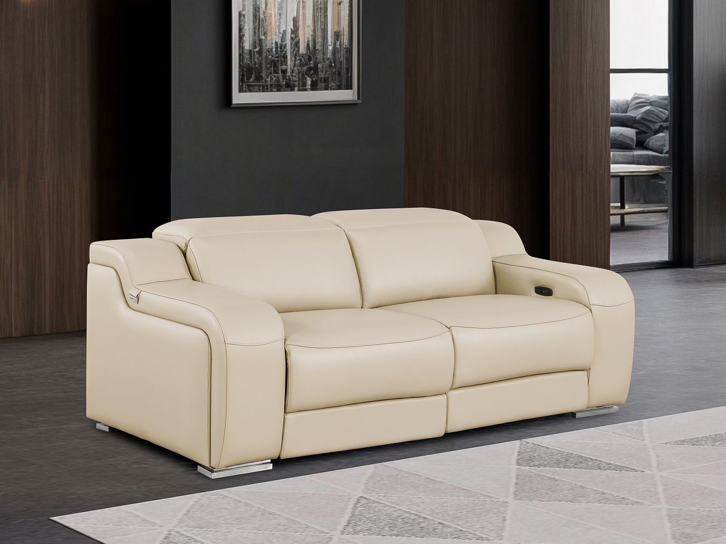 1116 - 2-Piece Modular Power Reclining Loveseat In With 2 Power Recliners & Power Headrests