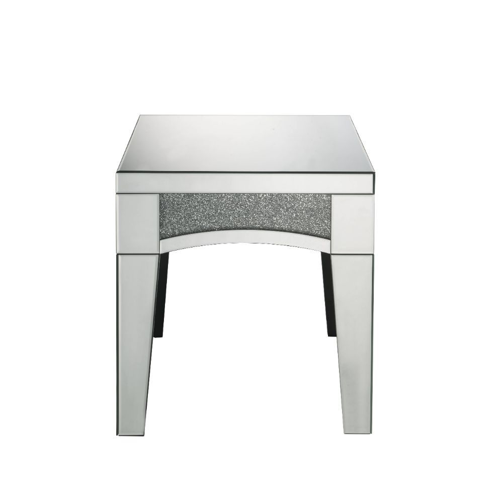 Noralie - 20" X 20" End Table - Mirrored & Faux Diamonds