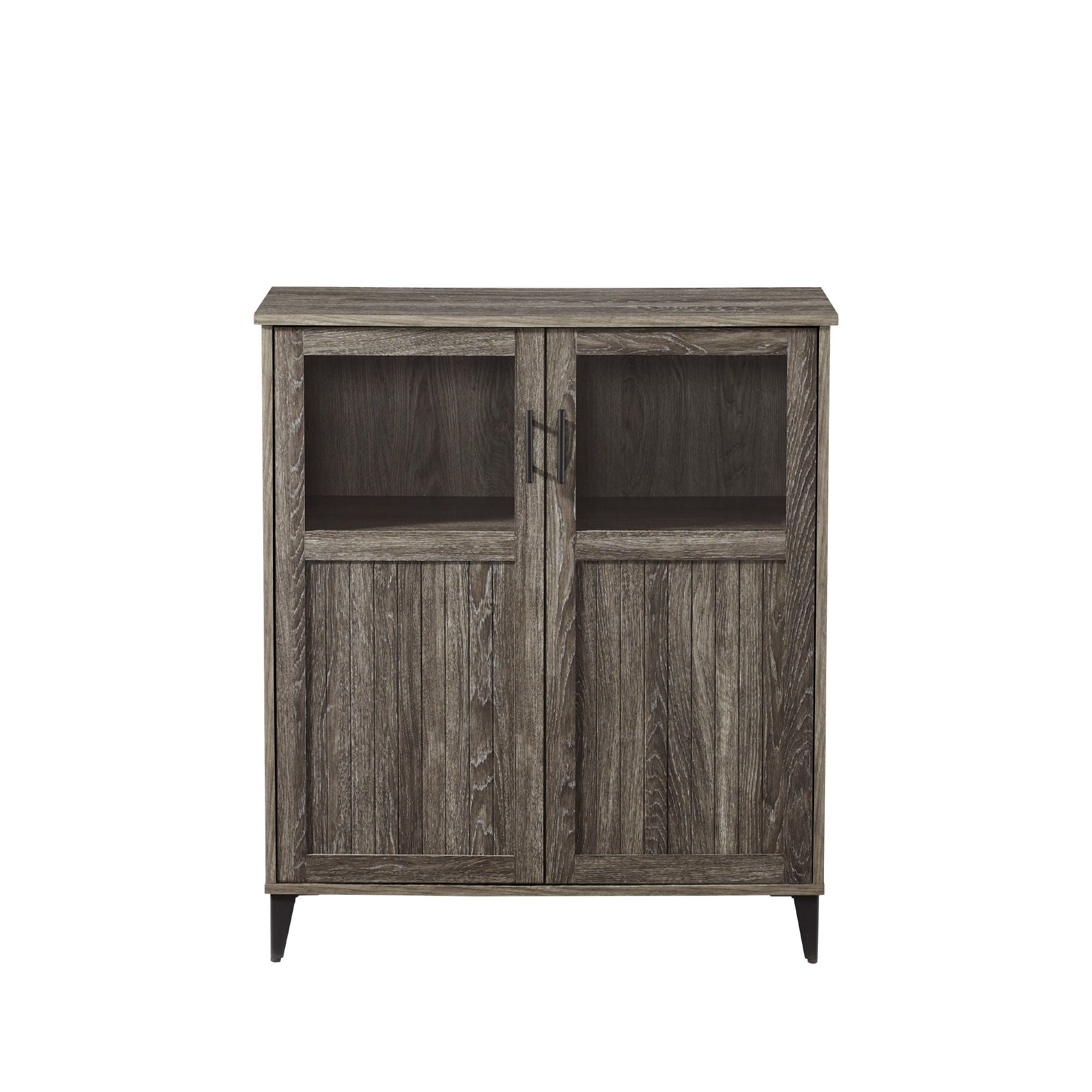 Modern Grooved Door Accent Cabinet