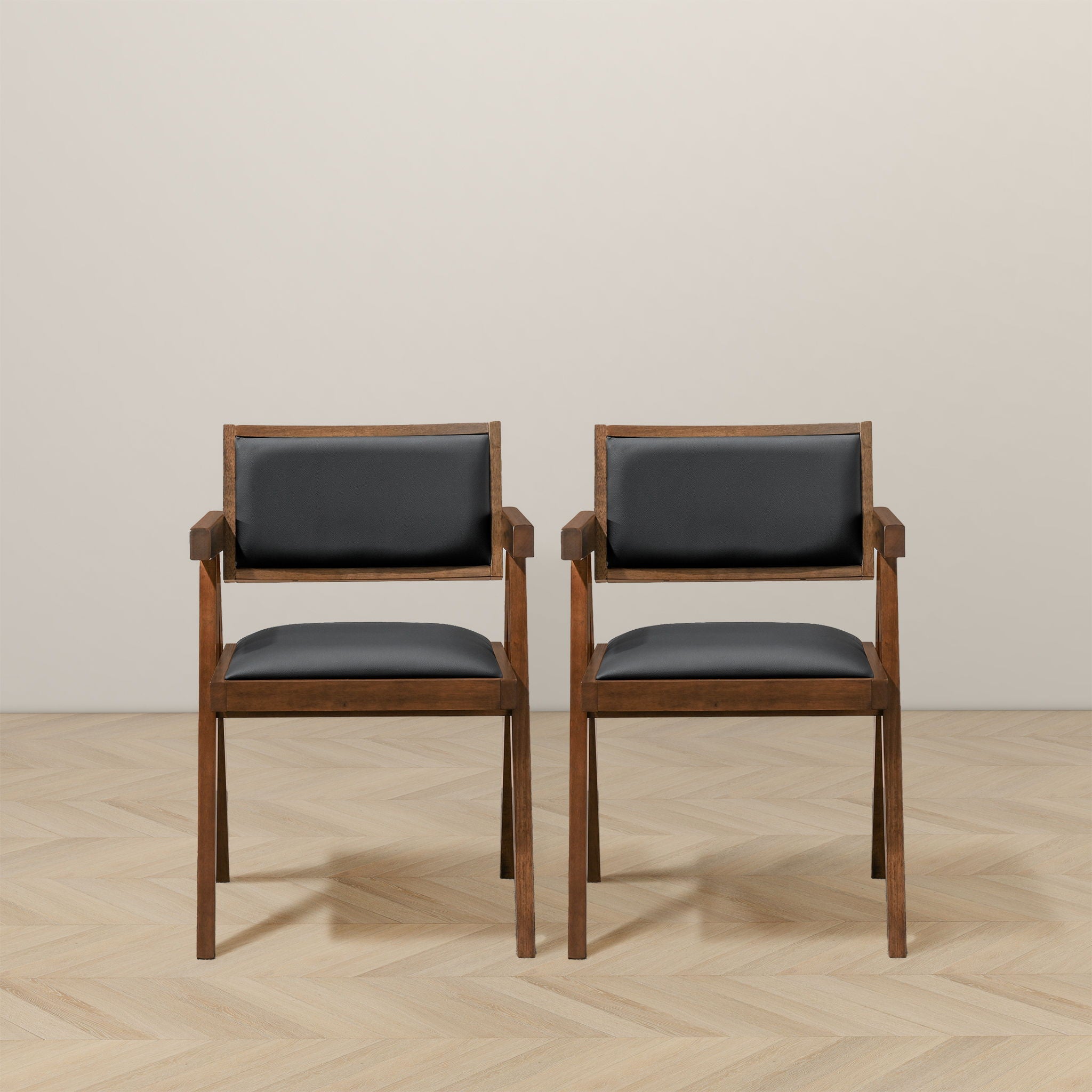 Athena - Dining Chair (Set of 2) - Black / Brown