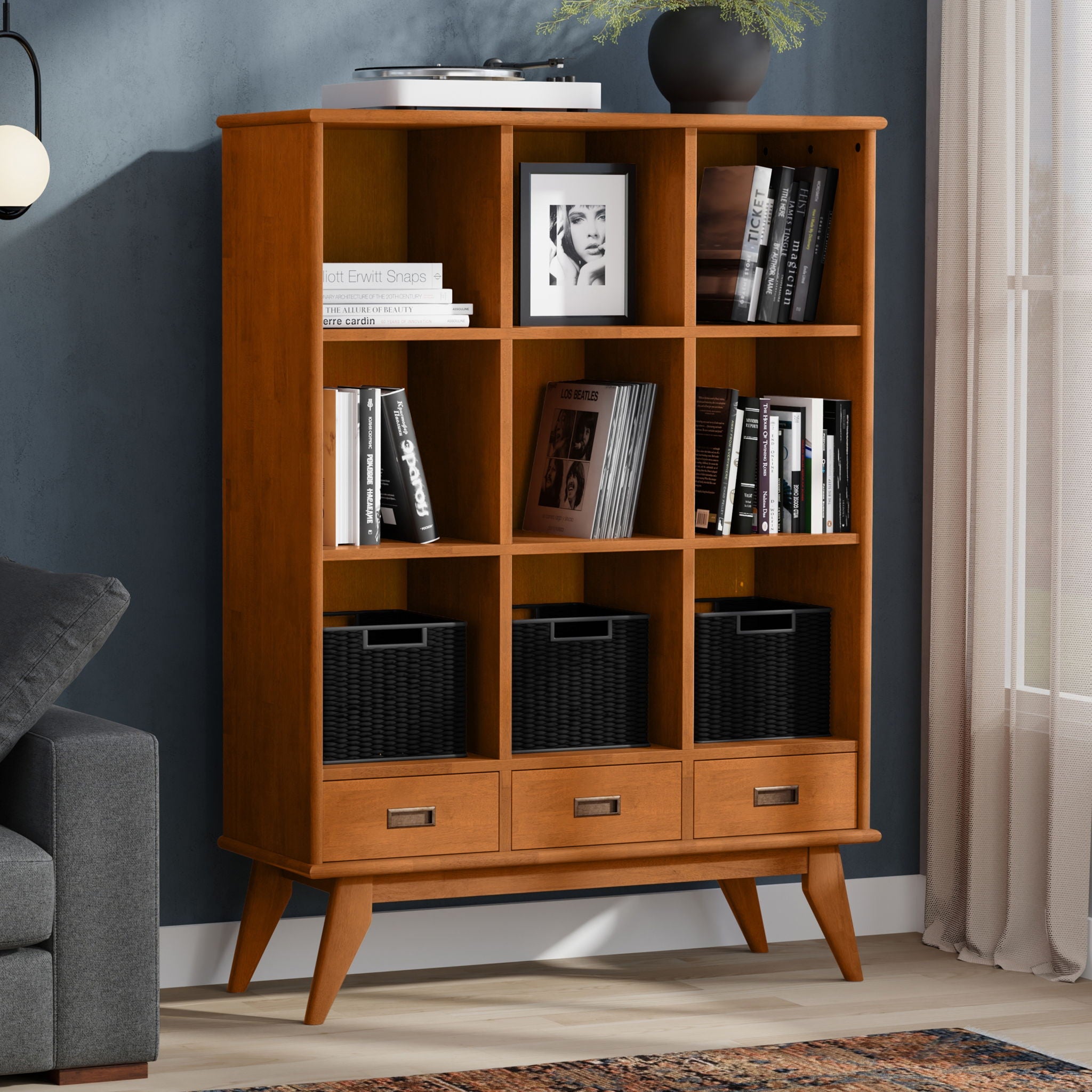 Draper - 9 Cube Storage With Drawers - Brown