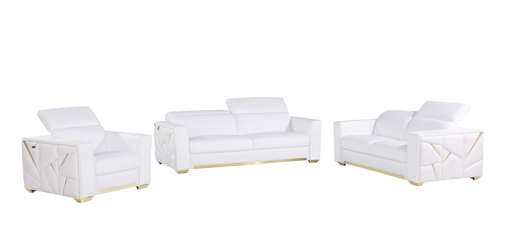 1120 - Top Grain Italian Leather Living Room Set