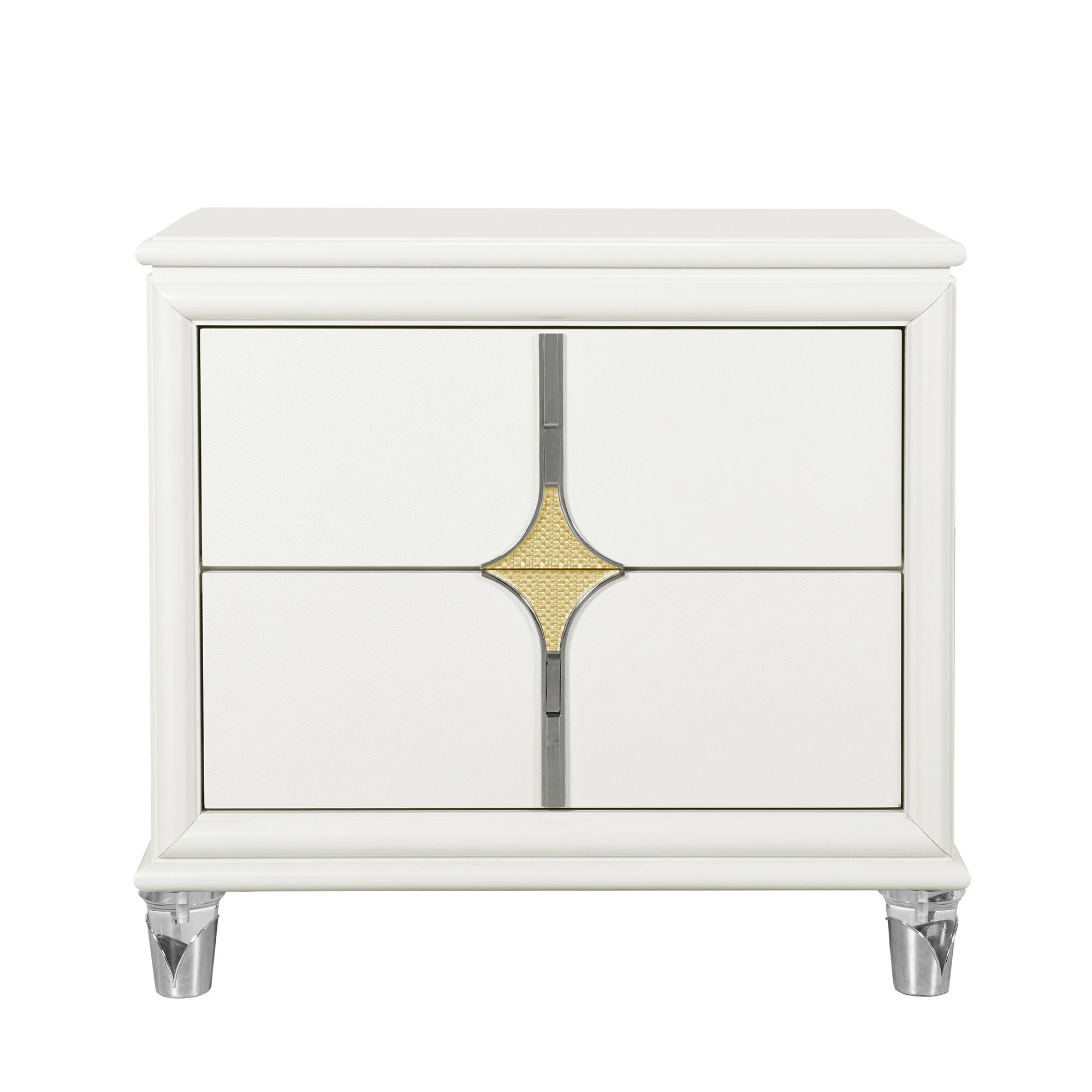 Uriuni - Nightstand - Gold / White