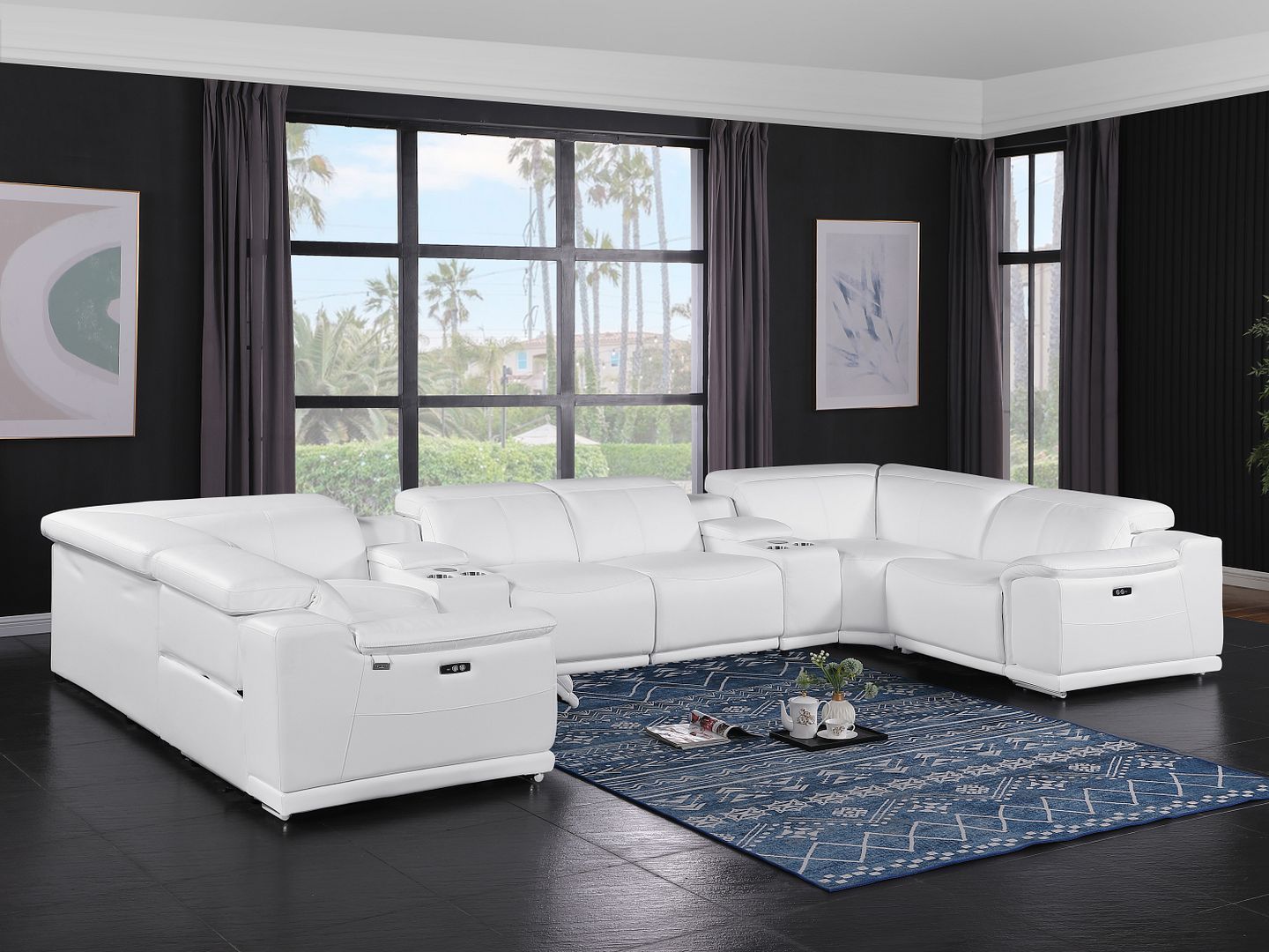 9762 - 10-Piece U-Shaped Sectional Sofa With 4 Power Recliners