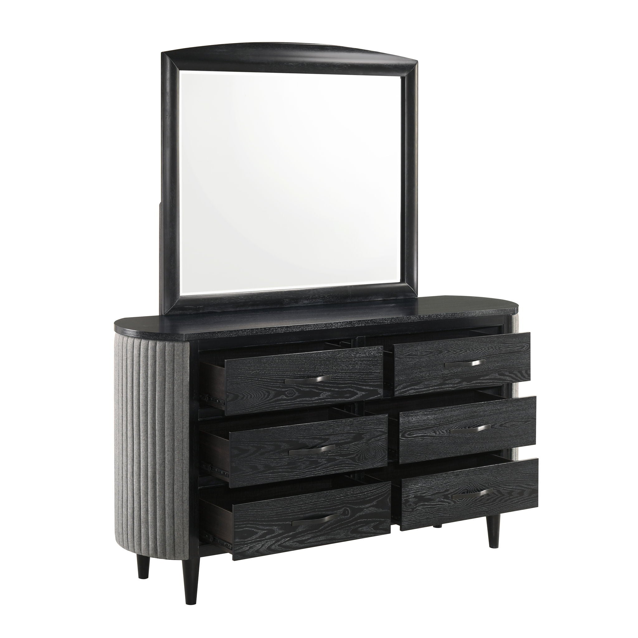 Skyline - Dresser & Mirror - Black / Gray