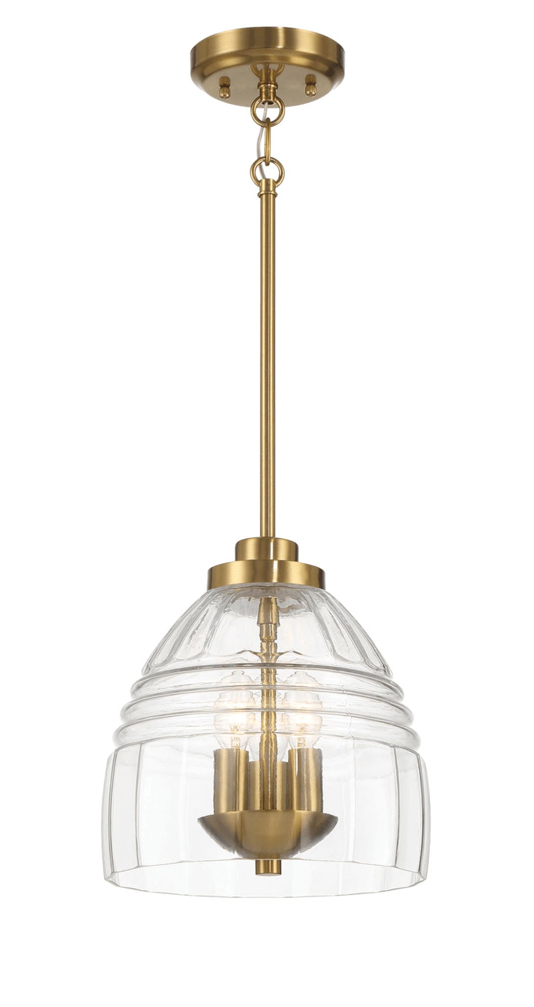 Ember - 3 Candle Lights Chain Pendant - Clear / Gold