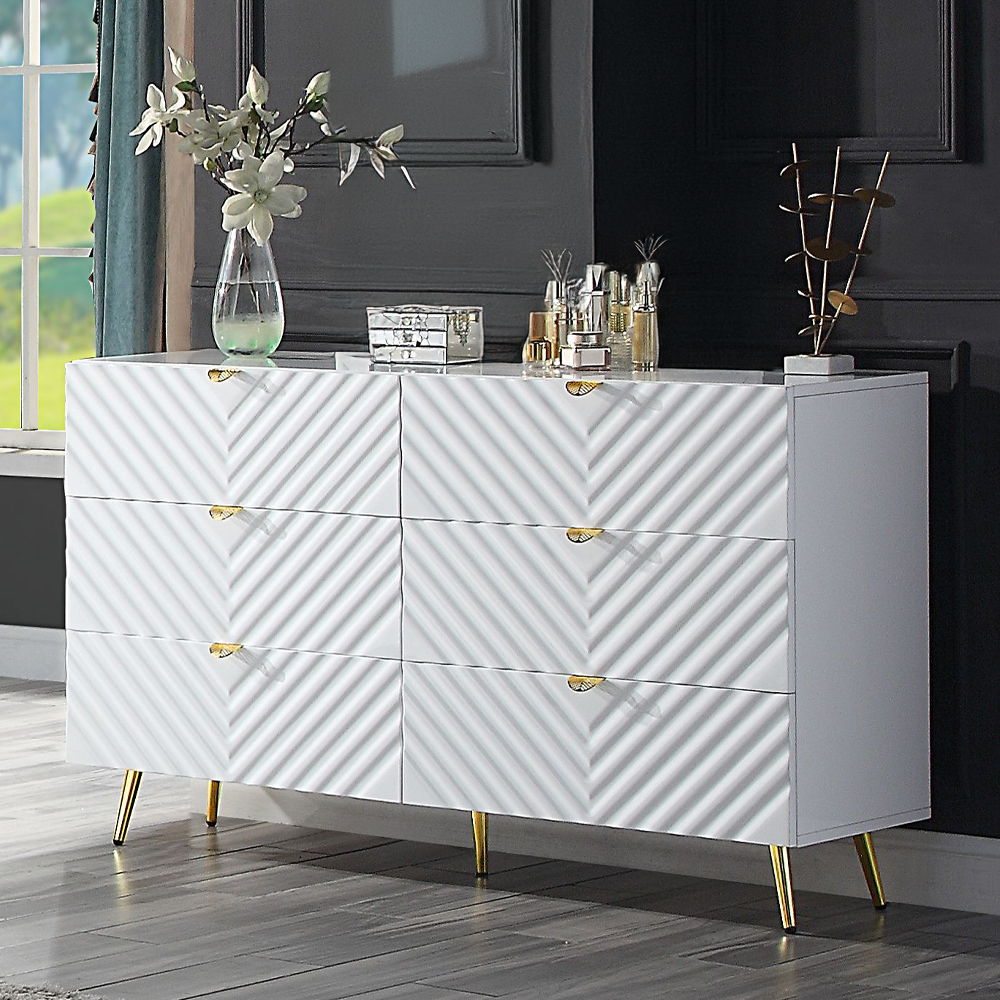Gaines - 55" Dresser - White High Gloss