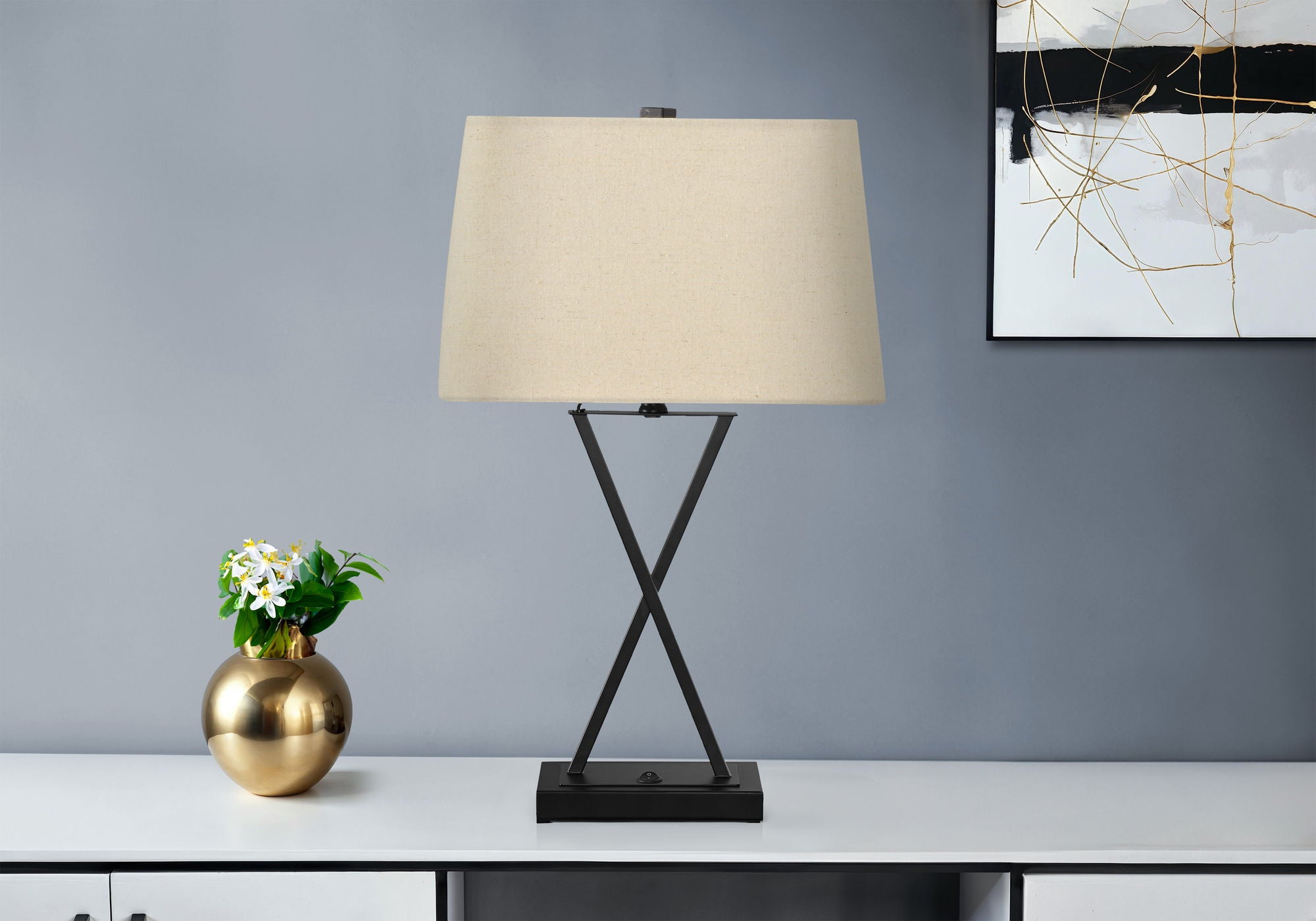 Lighting, Table Lamp, USB Port Included, Resin, Transitional - Black