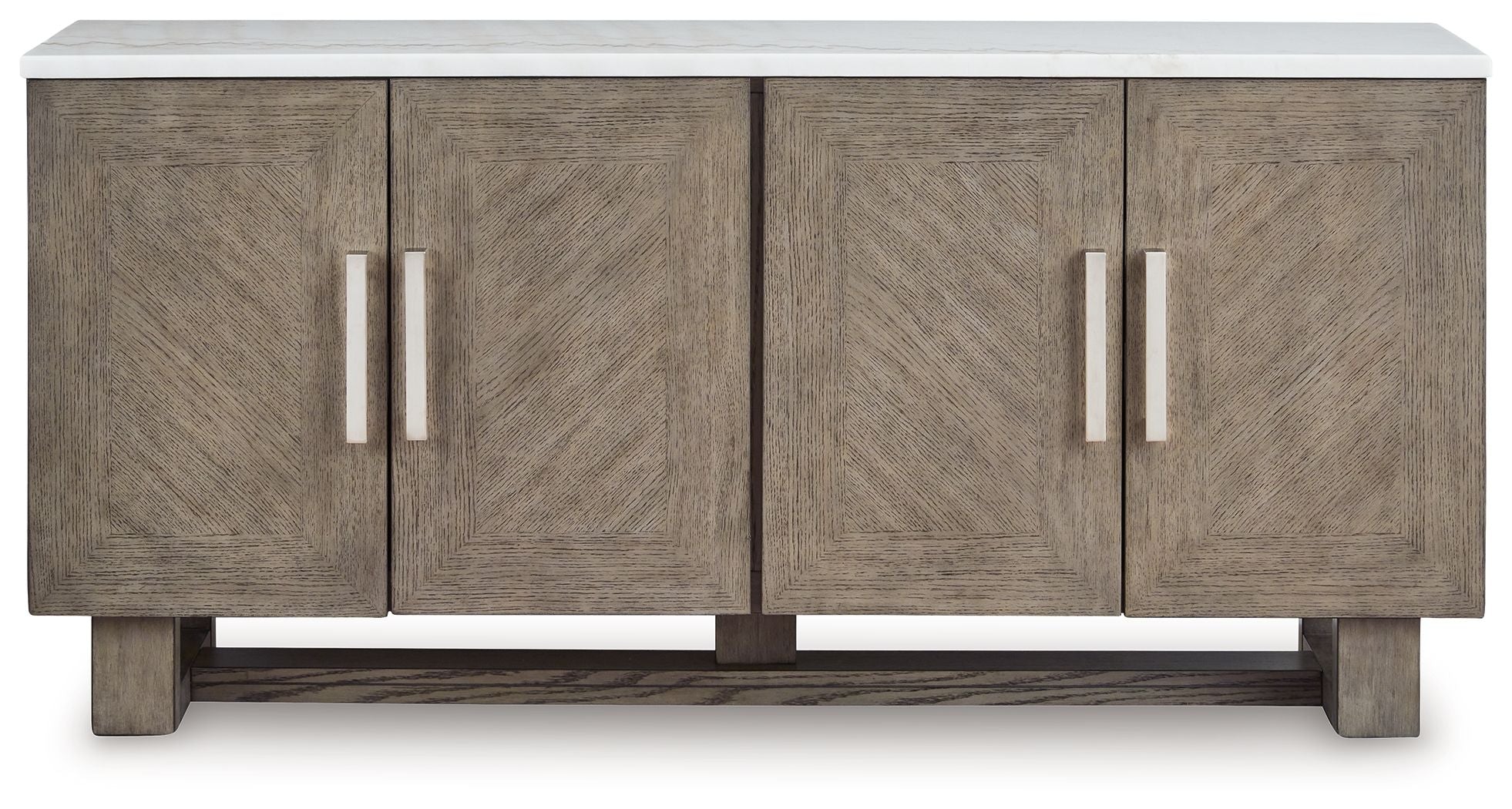 Loyaska - Extra Large TV Stand - Grayish Brown / White