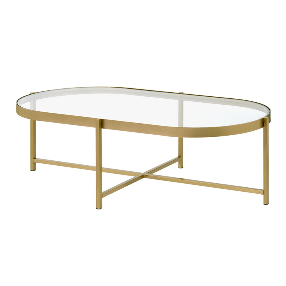 Charrot - Coffee Table - Clear Glass Top & Gold