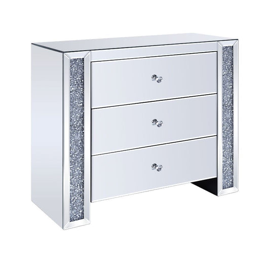 Noralie - 32" Console Cabinet - Mirrored & Faux Diamonds