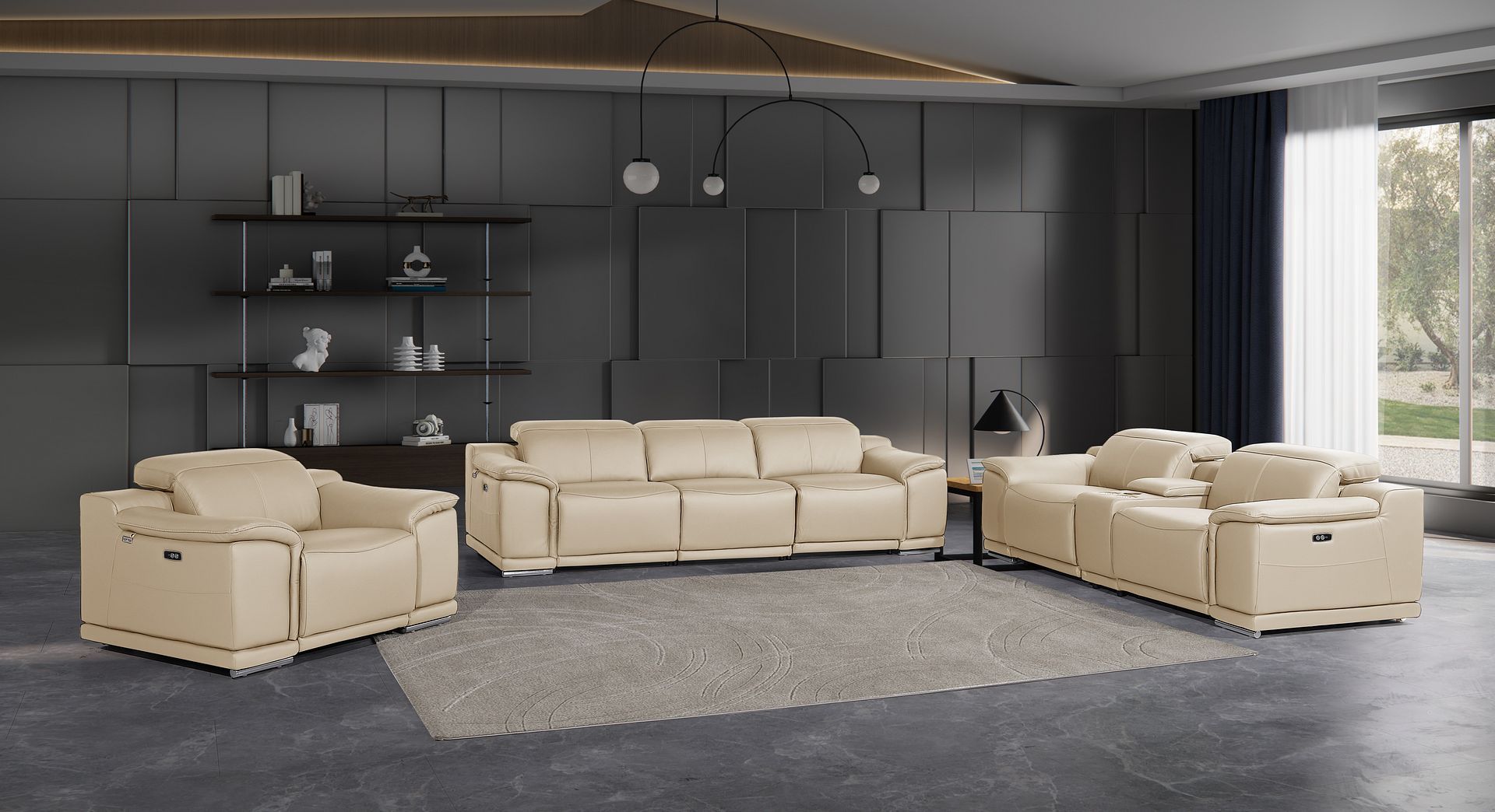 9762 - 7-Piece Modular Power Reclining Sofa, Loveseat And Chair Set With 6 Power Recliners In