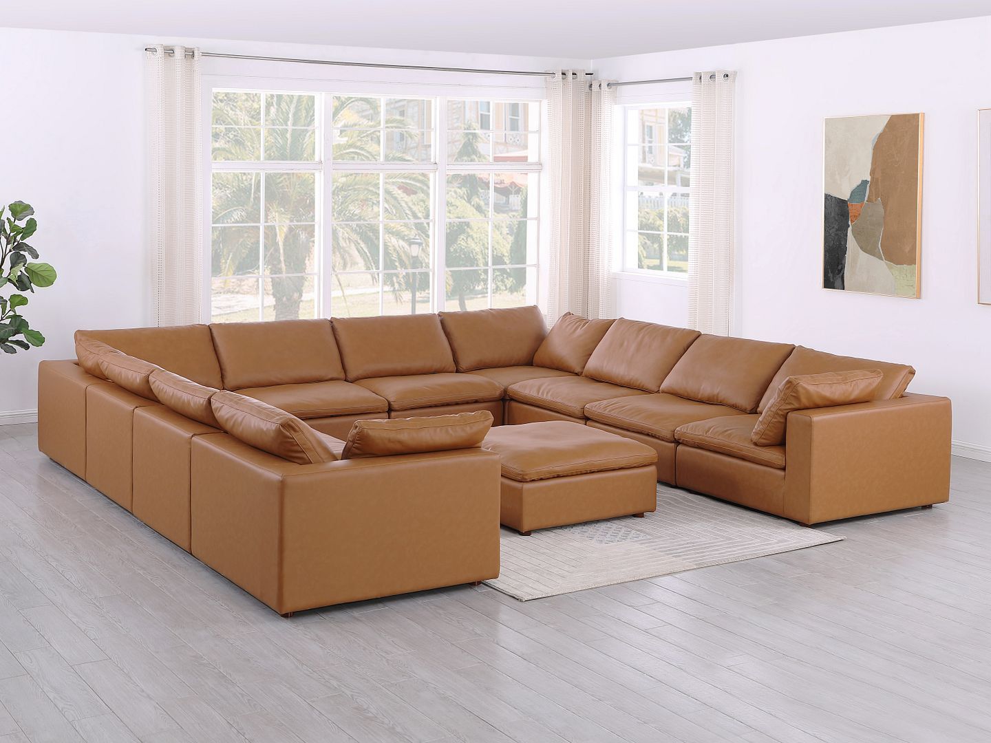 1100 - 11-Piece U-Shaped Sectional In Top-Grain Italian Leather