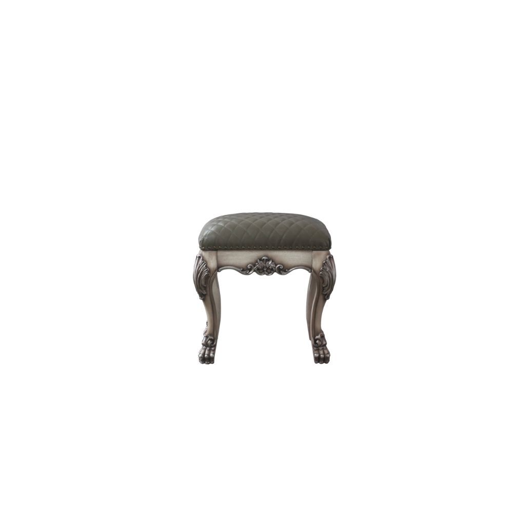 Dresden - Vanity Stool - Vintage Bone White & Synthetic Leather