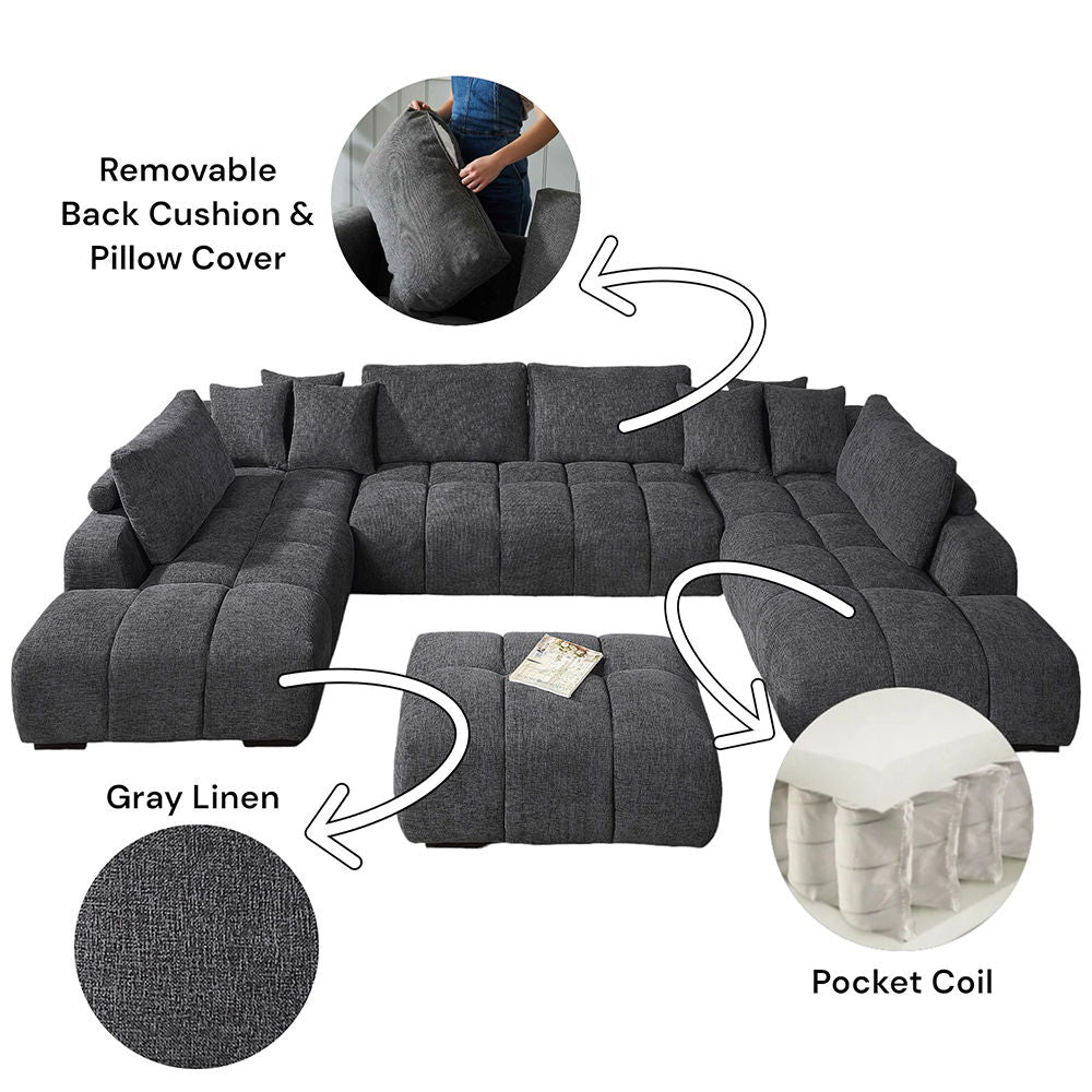Chosen - Ottoman - Gray Chenille
