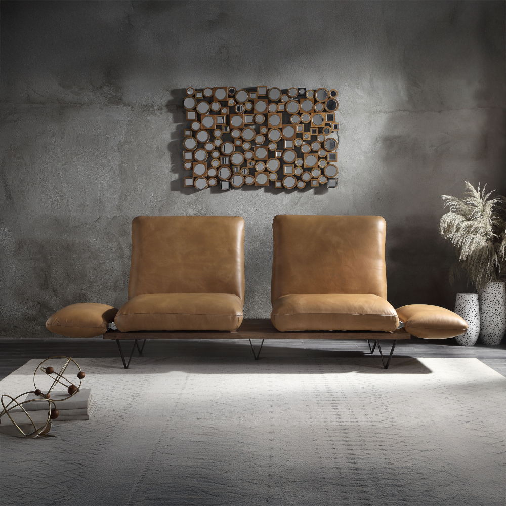 Narech - Sofa With Swivel - Nutmeg Top Grain Leather
