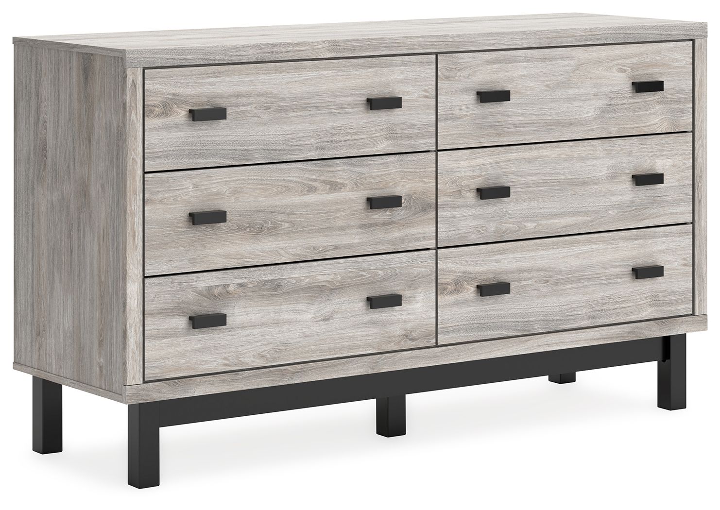 Vessalli - Six Drawer Dresser - Black / Gray