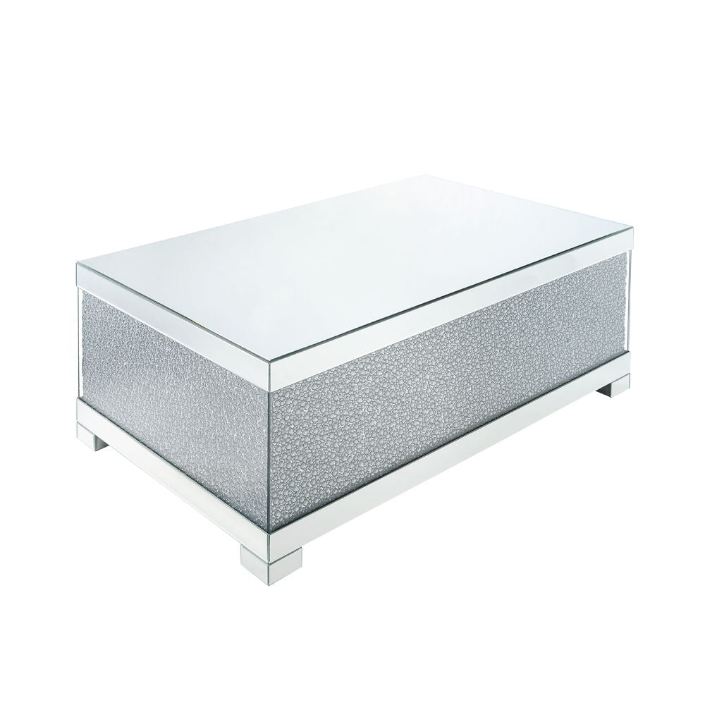 Mallika - Coffee Table - Mirrored & Faux Round Crystals