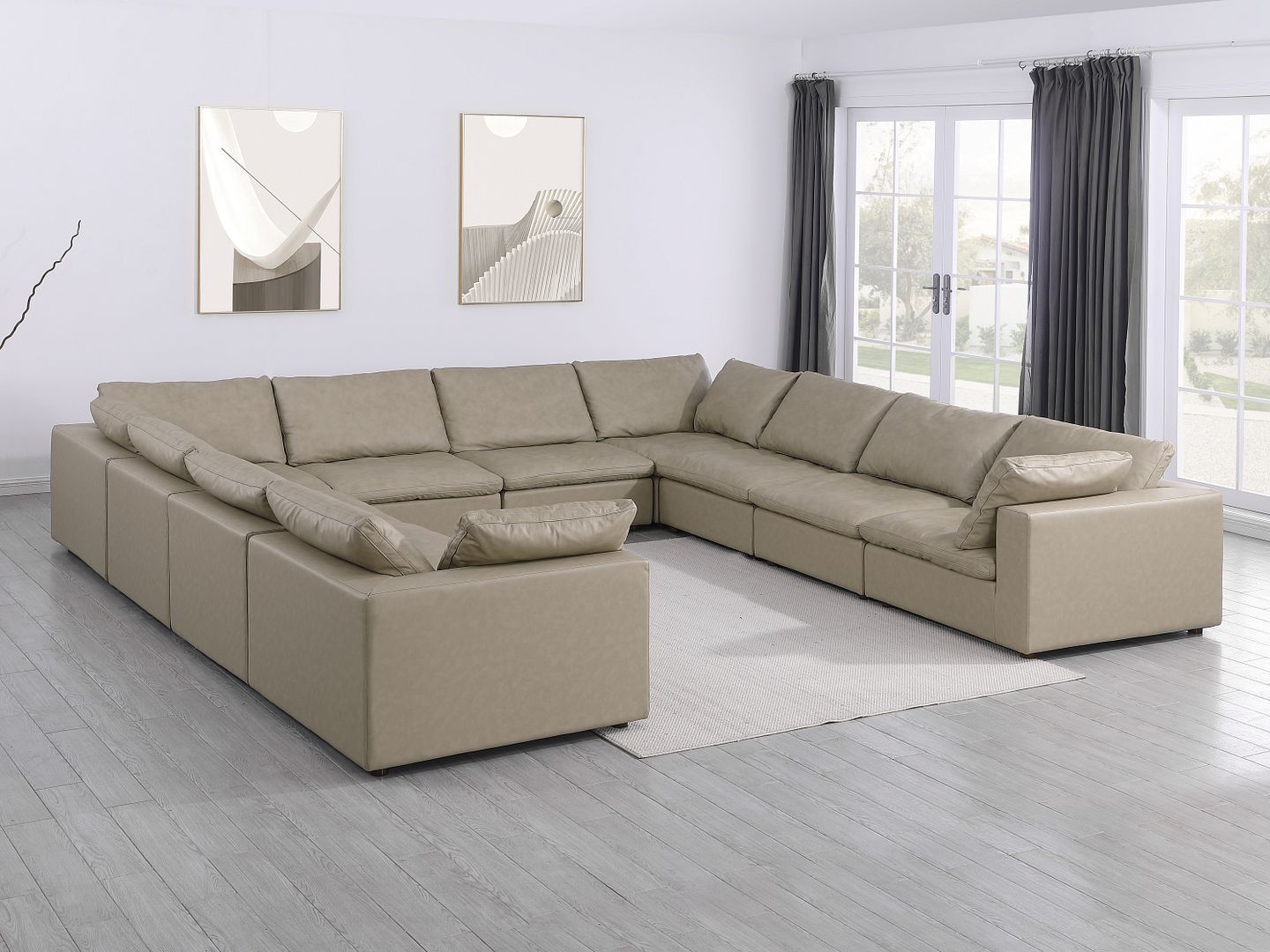 1100 - 11-Piece U-Shaped Sectional In Top-Grain Italian Leather
