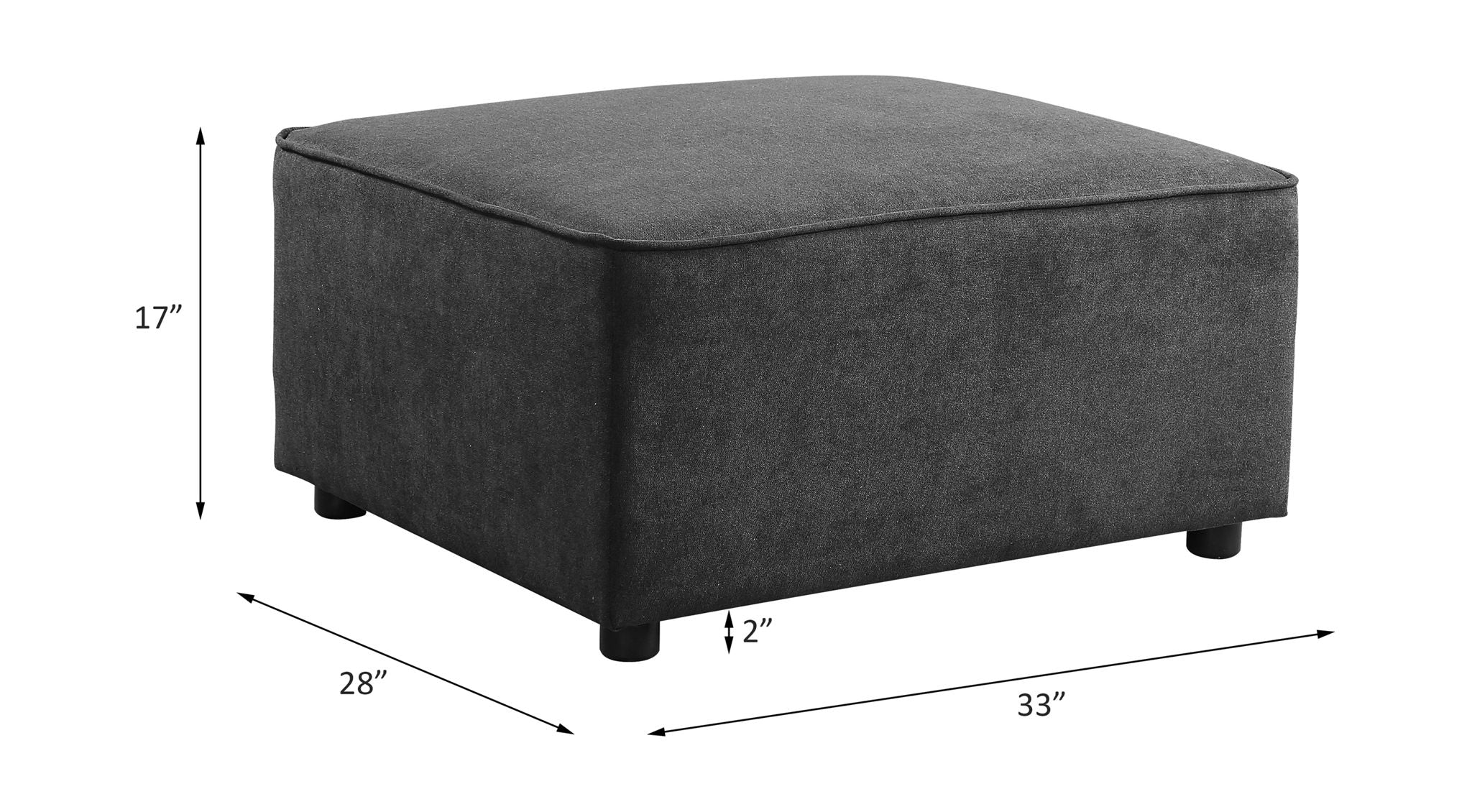 Silvester - Ottoman - Gray Fabric