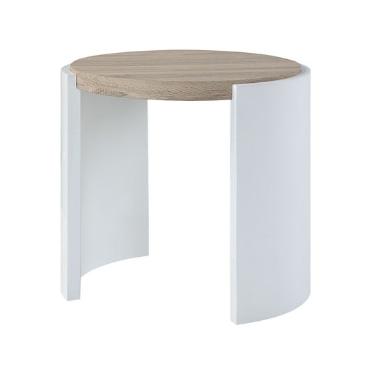 Zoma - End Table - Oak & White High Gloss
