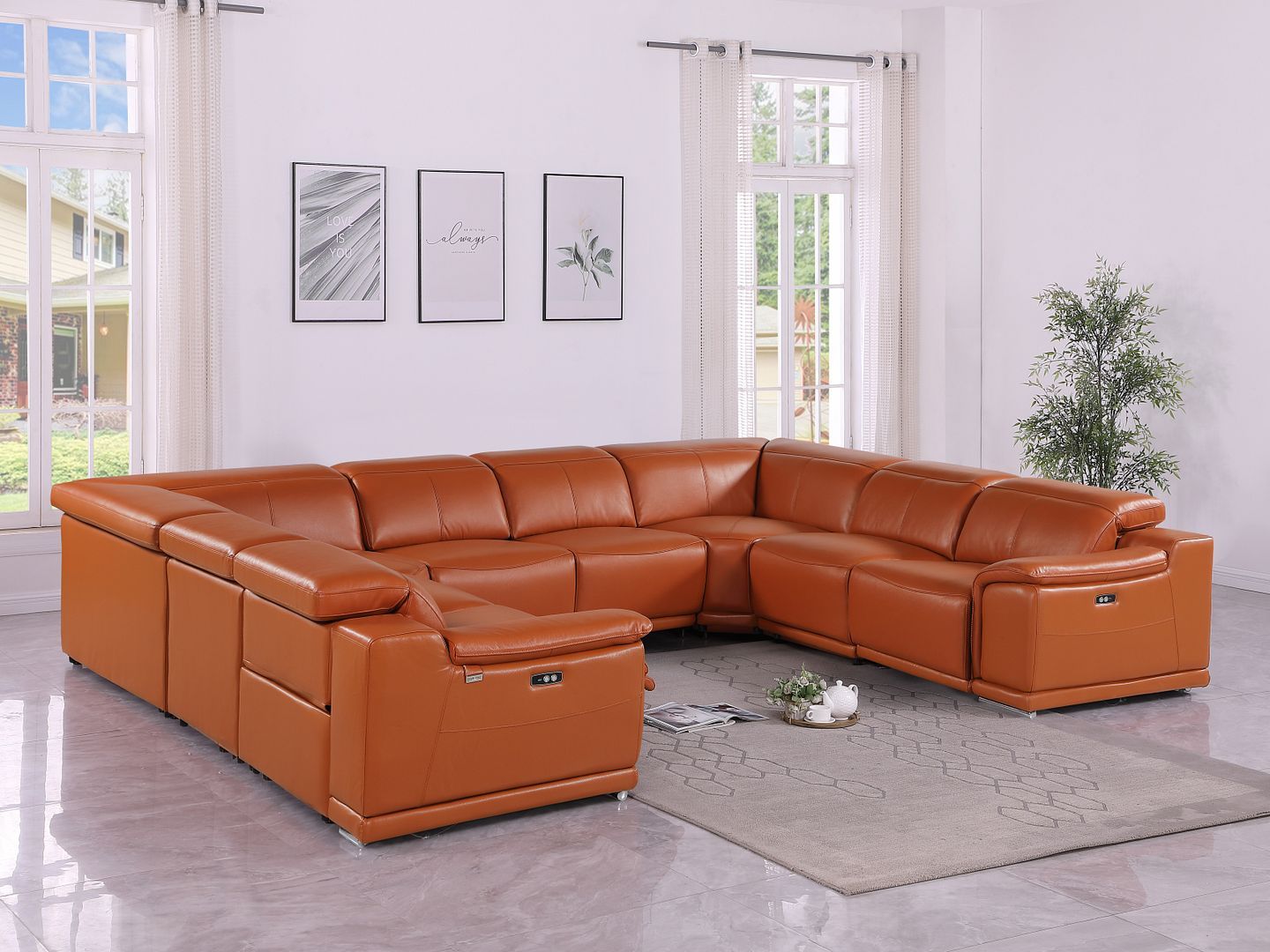 9762 - 8-Piece U-Shaped Sectional Sofa With 4 Power Recliners