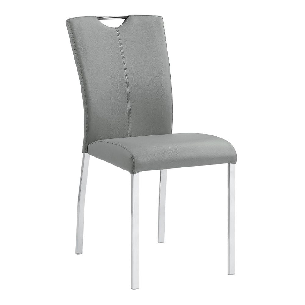 Pagan - Side Chair (Set of 2) - Gray Synthetic Leather & Chrome