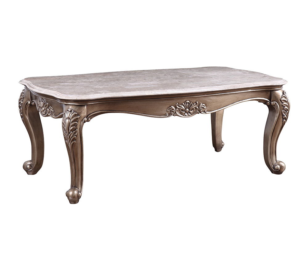 Jayceon - Coffee Table - Marble Top & Champagne