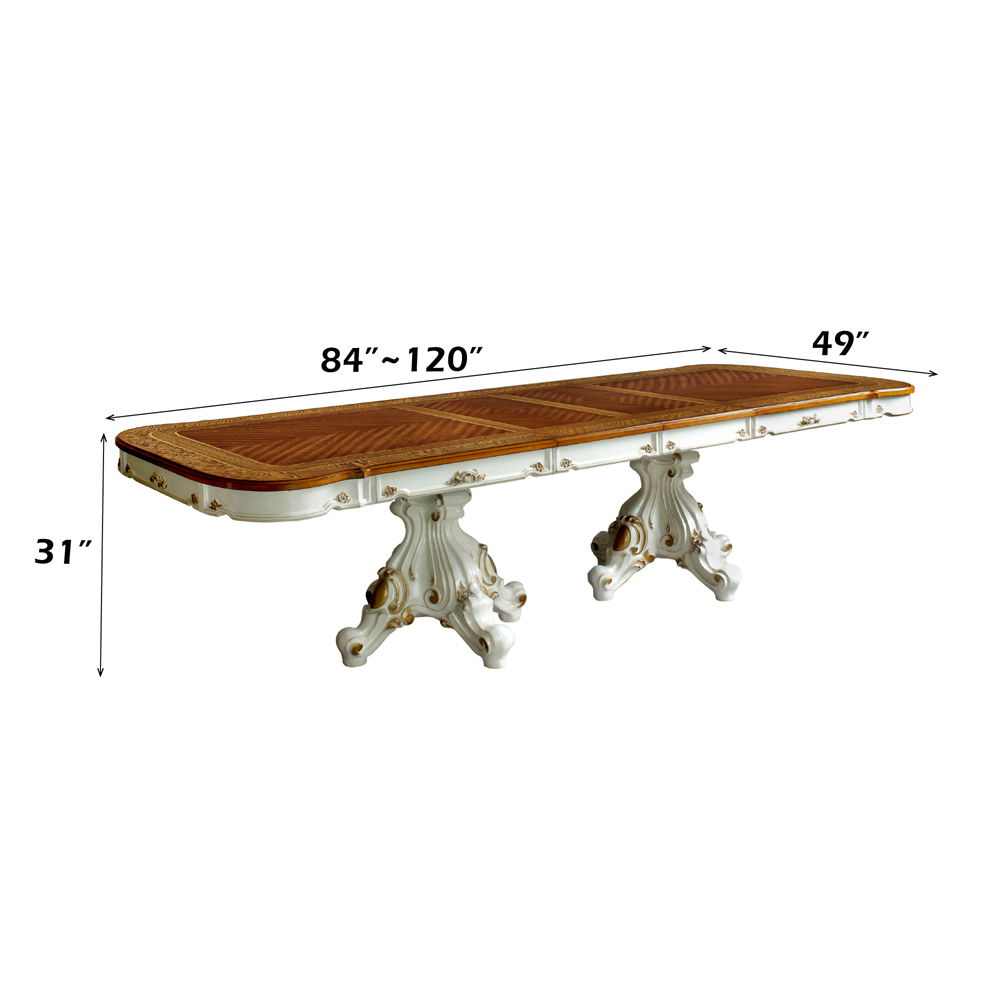 Picardy - 31" Dining Table - Antique Pearl & Cherry Oak