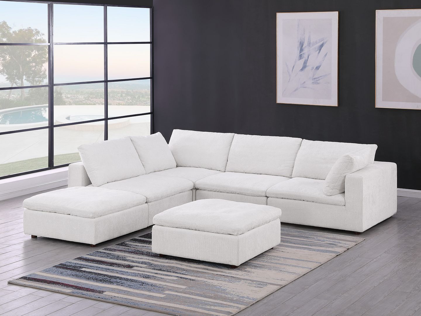 1100 - 6-Piece 3-Seat Sectional (Italian Fabric)